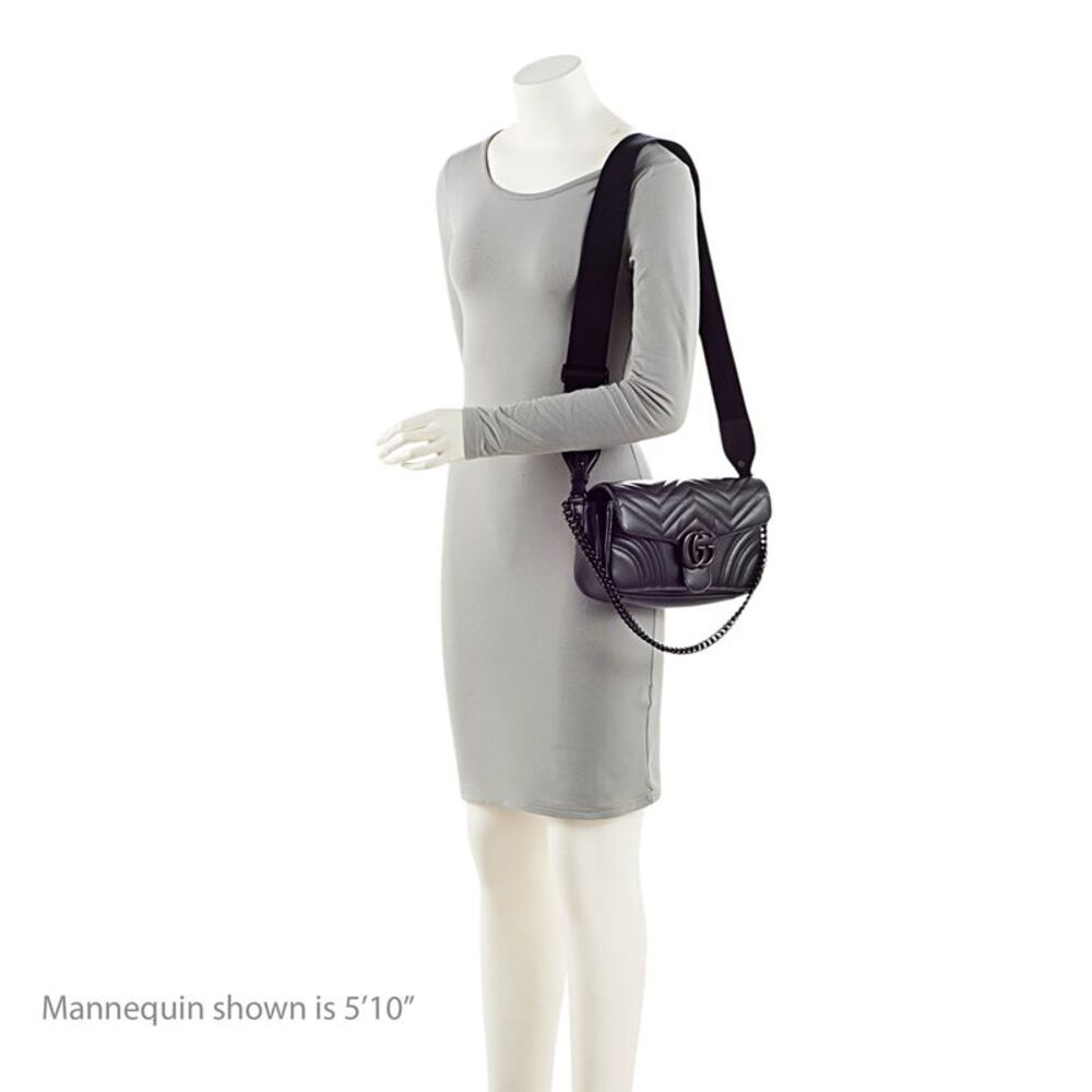 Gucci Matelasse Leather GG Marmont Monochrome Small Flap Bag - Picture 5 of 13
